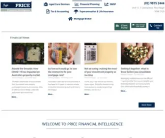 Pricefinancial.com.au(Price Financial Intelligence) Screenshot