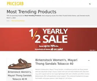 Pricegrb.com(TOP 10 searching results for Most Trending Products) Screenshot