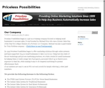 Pricelesspossibilities.com(Helping Small Businesses) Screenshot