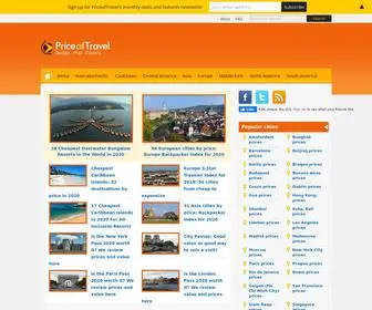Priceoftravel.com(Flights, Hotels, Travel & Budget Information for Cities and Destinations around the world) Screenshot