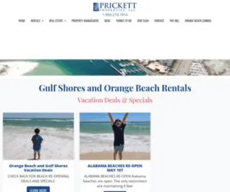 Prickettproperties.com(Gulf Shores And Orange Beach Rentals) Screenshot