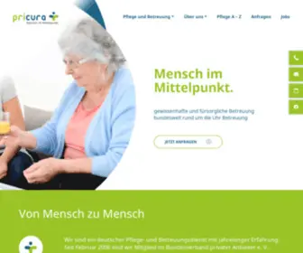 Pricura.de(Deutschlandweite Pflege und Betreuung rund um die Uhr) Screenshot
