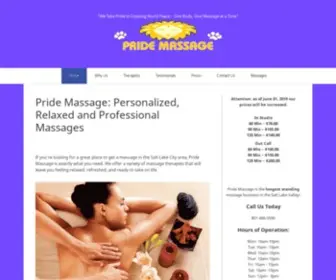 Pridemassageslc.com("We Take Pride In Creating World Peace) Screenshot