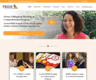 Pridereadingprogram.com(Orton Gillingham Home Tutoring Curriculum Dyslexia Struggling Readers. The PRIDE Reading Program) Screenshot
