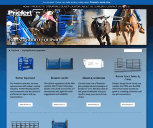 Priefertroping.com(Priefert Manufacturing) Screenshot