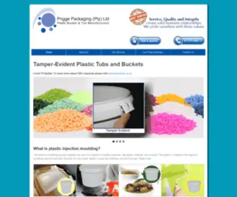 Priggepackaging.co.za(Tamper-Evident Plastic Tubs and Buckets) Screenshot