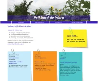 Prikborddeworp.nl(Prikkers kunnen worden ingezonden door inwonenden van de worp/de hoven (gemeente deventer)) Screenshot