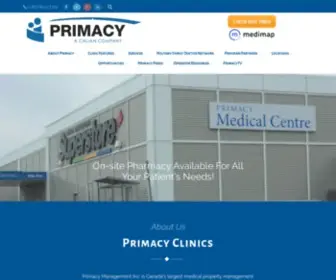 Primacyclinics.ca(Primacy Management Inc) Screenshot