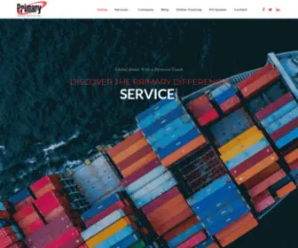 Primaryfreight.com(Shipping & Logistics Company) Screenshot