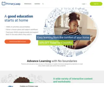 Primaryleap.com(PrimaryLeap educational resources) Screenshot