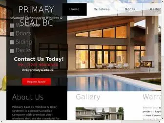 Primarysealbc.ca(Primary Seal BC Windows & Doors) Screenshot