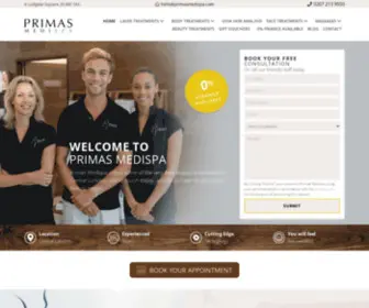 Primasmedispa.com(Primas Medispa) Screenshot