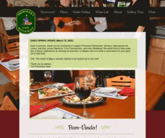 Primaverarestaurante.com(Primavera Cafe Restaurant in Ludlow) Screenshot