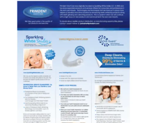 Primdent.com(Primdent Oral Care) Screenshot