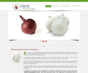 Primeagrofoodproducts.com(DEHYDRATED ONION) Screenshot