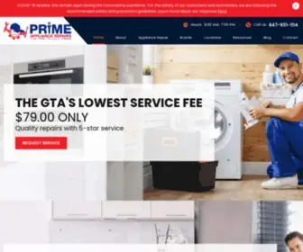 Primeappliancerepairs.com(Prime Appliance Repairs in Toronto) Screenshot