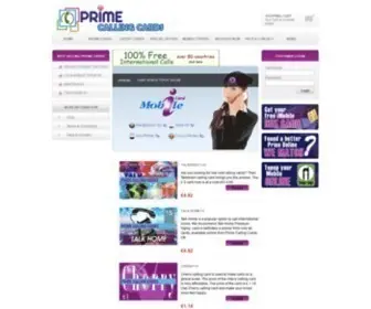 Primecallingcards.com(Prime Calling Cards UK) Screenshot