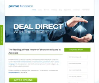 Primefinance.com.au(Private Lender of Mortgages & Short Term Loans) Screenshot