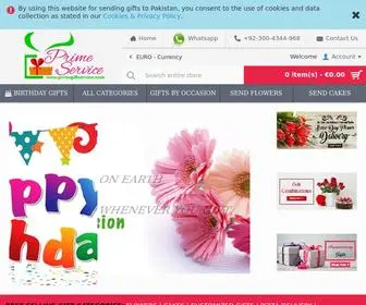 Primegiftservice.com(Send Gifts to Pakistan) Screenshot