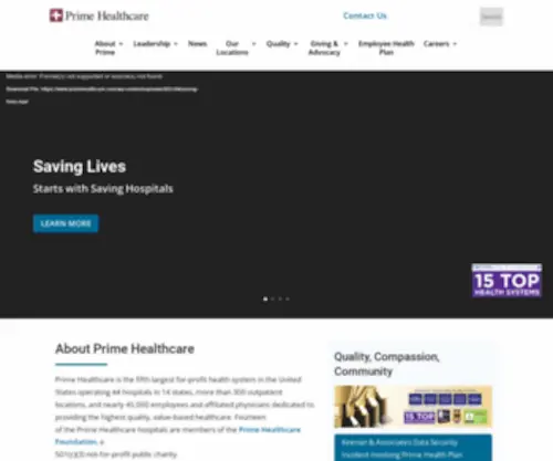 Primehealthcare.com(Prime Healthcare) Screenshot