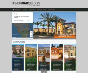 Primehomebuilders.com(Florida New Homes by Prime Homebuilders) Screenshot