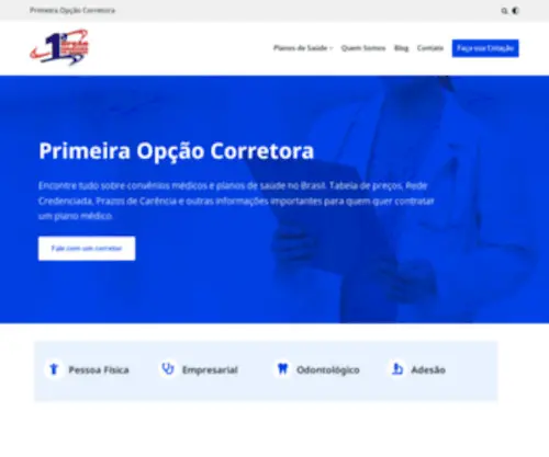 Primeiraopcaocorretora.com.br(Planos de Saúde) Screenshot