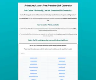 Primeleech.com(Free Premium Link Generator) Screenshot