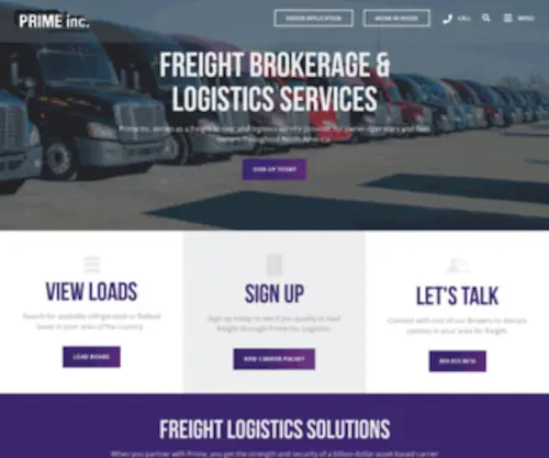 Primeload.com(Freight Brokerage and Transportation Logistics Services) Screenshot