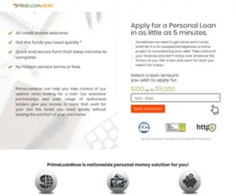 Primeloannow.com(Personal Loans Made Easy) Screenshot