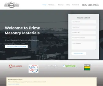Primemasonrymaterials.com(Prime Masonry Materials Prime Masonry Materials) Screenshot