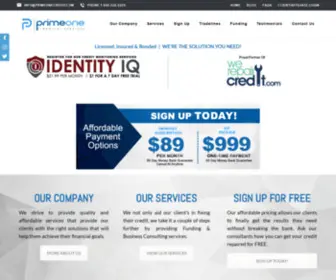 Primeonecredit.com(Prime One Financial Services) Screenshot