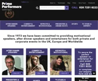 Primeperformersagency.co.uk(Speakers Bureau & Celebrity Booking Agency) Screenshot