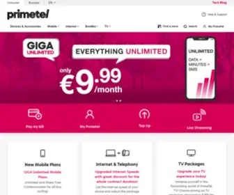 Primetel.com.cy(PrimeTel for Home) Screenshot