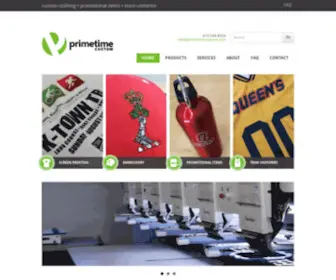 Primetimecustom.com(Custom Screen Printing Kingston Embroidery Promotional Products Team Uniforms) Screenshot