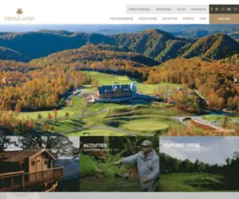 Primland.com(Primland Luxury Blue Ridge Mountain Resort) Screenshot