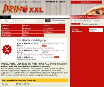 Primo-Muenster.de(Pizza Primo XXL Münster) Screenshot