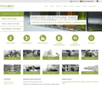 Primoris-Lab.com(Your Reliability in Food Analysis) Screenshot