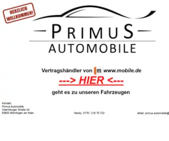 Primus-Auto.com(Willkommen bei Primus Automobile) Screenshot
