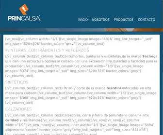 Princalsa.com(Artículos para calzado de alta calidad) Screenshot
