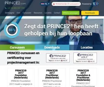 Prince2.com(PRINCE2 Informatie en cursussen) Screenshot