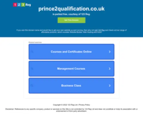 Prince2Qualification.co.uk(123 Reg) Screenshot