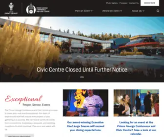 Princegeorgeciviccentre.ca(Prince George Conference and Civic Centre) Screenshot