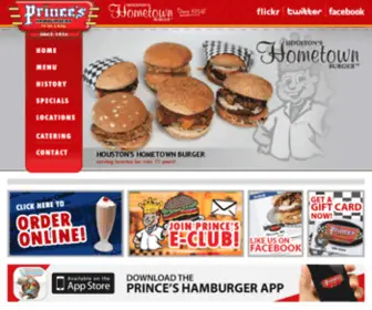 Princeshamburgers.com(Prince's Hometown Burger) Screenshot