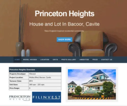Princetonheightscavite.com(Princeton Heights developed by Filinvest) Screenshot