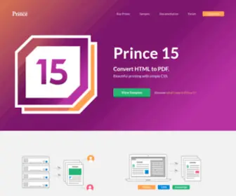 Princexml.com(Convert HTML to PDF with CSS) Screenshot