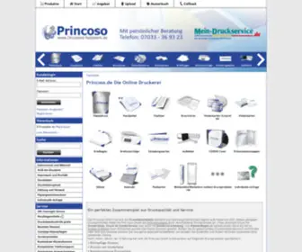 Princoso.de(Die Druckerei um Plakate drucken lassen) Screenshot