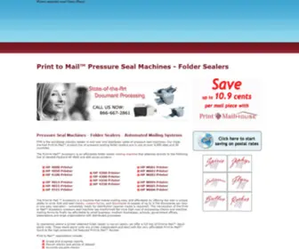 Print-2-Mail.com(Print to Mail Pressure Seal Machines Folder Sealers Mailing Systems) Screenshot