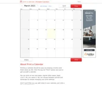 Print-A-Calendar.com(Printable 2024 Calendar) Screenshot