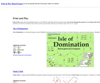 Print-AND-Play.com(Print and Play Board Games) Screenshot