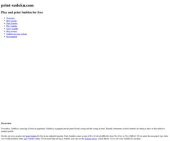 Print-Sudoku.com(Play and print Sudoku for free) Screenshot